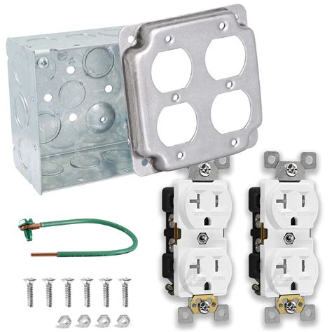 4 x4 single outlet painted metal boxes|4x4 outlet box.